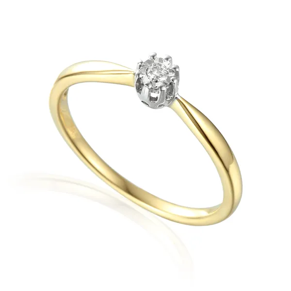 PIERŚCIONEK ZŁOTY 585 ZARĘCZYNOWY Z BRYLANTEM