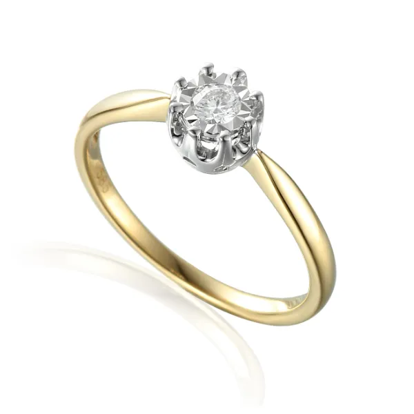 PIERŚCIONEK ZŁOTY ZARĘCZYNOWY 585 Z BRYLANTEM