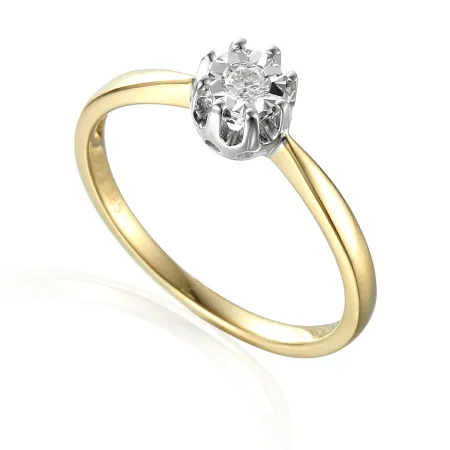 PIERŚCIONEK ZŁOTY ZARĘCZYNOWY 585 Z BRYLANTEM