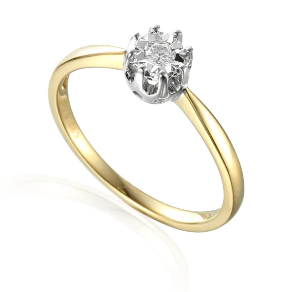 PIERŚCIONEK ZŁOTY ZARĘCZYNOWY 585 Z BRYLANTEM