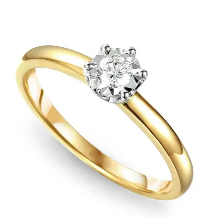 ZŁOTY PIERŚCIONEK ZARĘCZYNOWY 585 BRYLANT 0.14ct