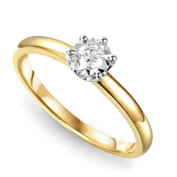 ZŁOTY PIERŚCIONEK ZARĘCZYNOWY 585 BRYLANT 0.14ct