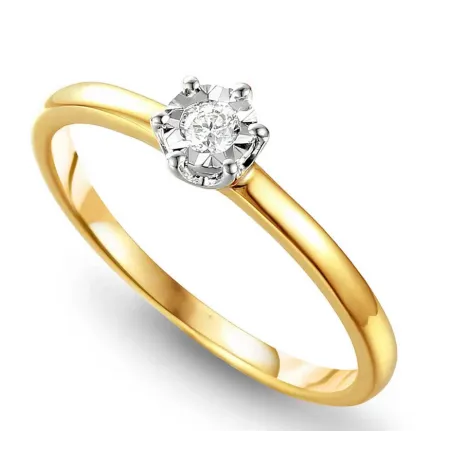 ZŁOTY PIERŚCIONEK ZARĘCZYNOWY 585 BRYLANT 0.08ct