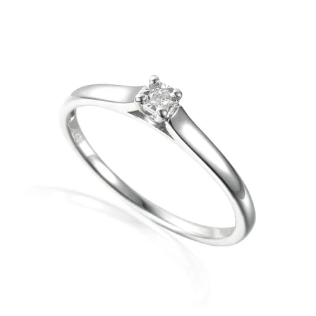 PIERŚCIONEK ZARĘCZYNOWY DIAMENT 585 BIAŁE ZŁOTO