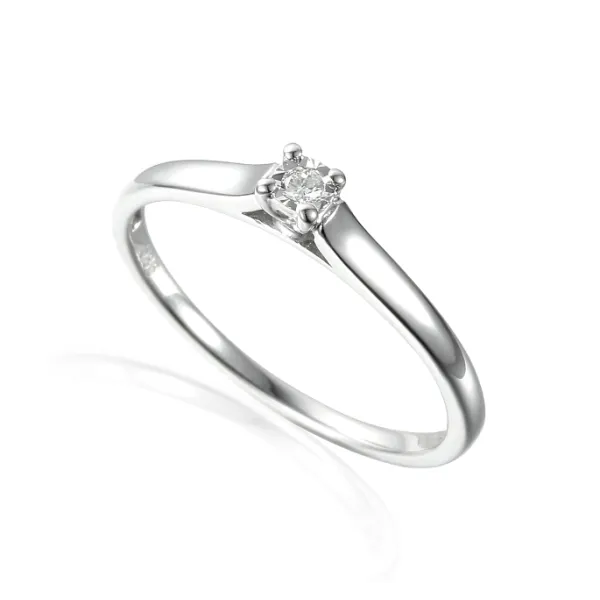 PIERŚCIONEK ZARĘCZYNOWY DIAMENT 585 BIAŁE ZŁOTO