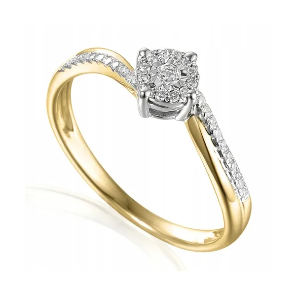 ZŁOTY PIERŚCIONEK ZARĘCZYNOWY DIAMENTY PRÓBA 585