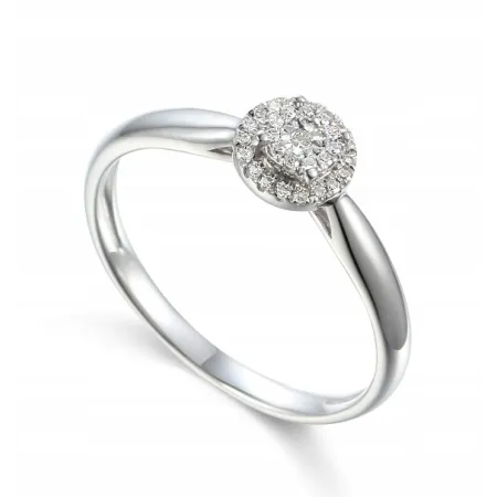 ZŁOTY 585 PIERŚCIONEK ZARĘCZYNOWY DIAMENTY GRAWER