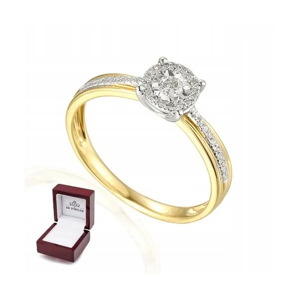 ZŁOTY PIERŚCIONEK ZARĘCZYNOWY 585 Z DIAMENTAMI