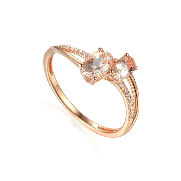 PIERŚCIONEK MORGANITY DIAMENTY PRÓBA 585