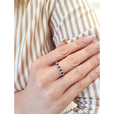 Złoty Pierścionek z Szafirami i Diamentami pr 585