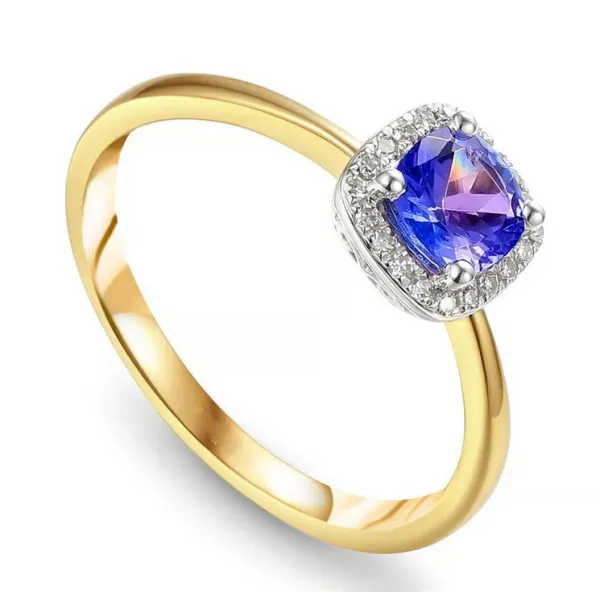 Pierścionek Tanzanit Diamenty Prezent pr 585