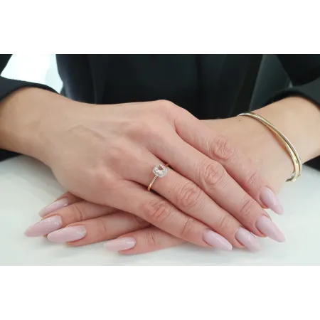 PIERŚCIONEK MORGANIT DIAMENTY 585 RÓŻOWE ZŁOTO