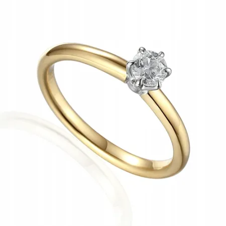 ZŁOTY PIERŚCIONEK 585 Z DIAMENTEM 0,33ct PREZENT
