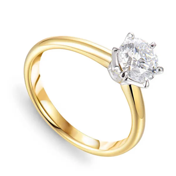 ZŁOTY 585 PIERŚCIONEK ZARĘCZYNOWY DIAMENT LAB 1ct