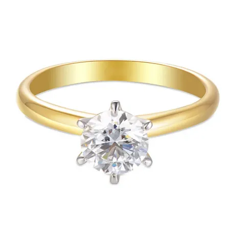 ZŁOTY 585 PIERŚCIONEK ZARĘCZYNOWY DIAMENT LAB 1ct