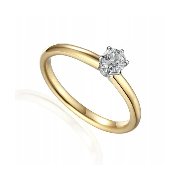 ZŁOTY 585 PIERŚCIONEK ZARĘCZYNOWY DIAMENT 0,50ct