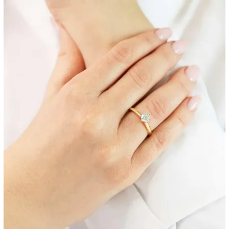 ZŁOTY 585 PIERŚCIONEK ZARĘCZYNOWY DIAMENT 0,50ct