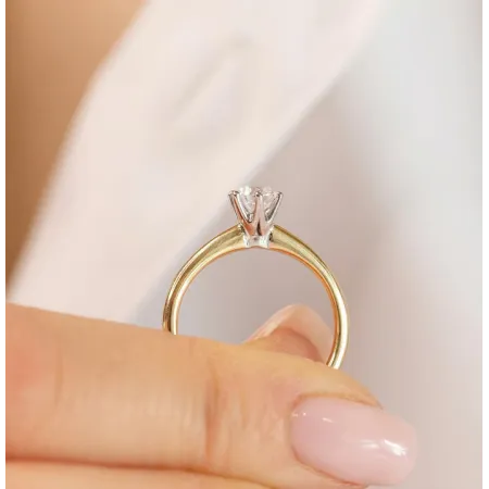 ZŁOTY 585 PIERŚCIONEK ZARĘCZYNOWY DIAMENT 0,50ct