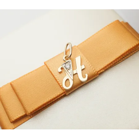 ZŁOTA ZAWIESZKA 585 LITERKA H z CYRKONIĄ