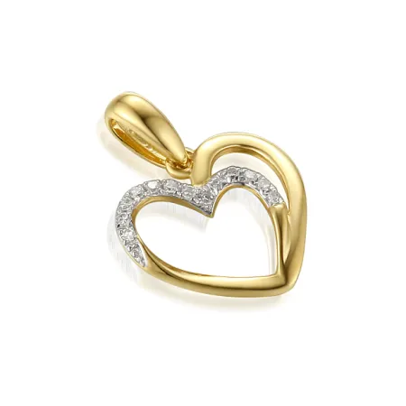 ZŁOTA ZAWIESZKA SERDUSZKO DIAMENTY H/Si PRÓBA 585
