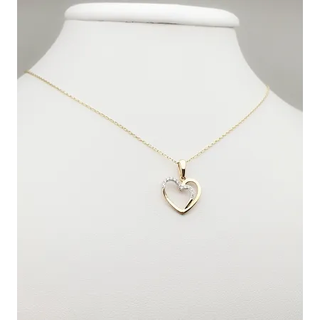 ZŁOTA ZAWIESZKA SERDUSZKO DIAMENTY H/Si PRÓBA 585