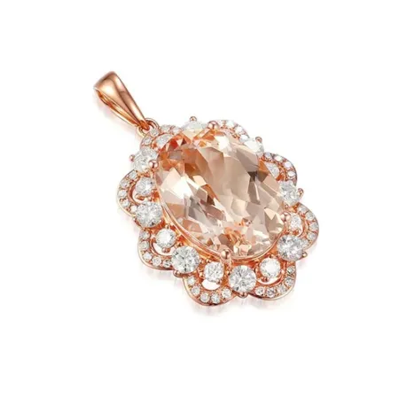 RÓŻOWA ZAWIESZKA MORGANIT DIAMENTY pr 585