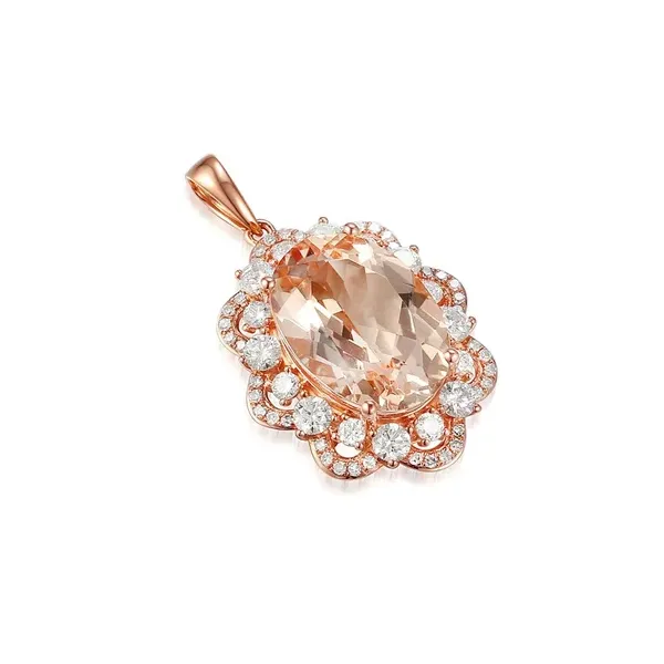 RÓŻOWA ZAWIESZKA MORGANIT DIAMENTY pr 585