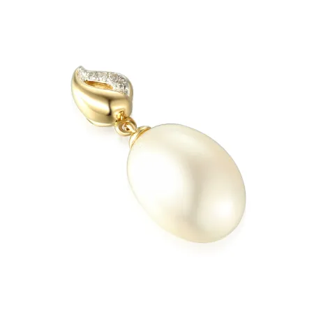 ZŁOTA ZAWIESZKA PERŁA DIAMENTY pr 585 PREZENT