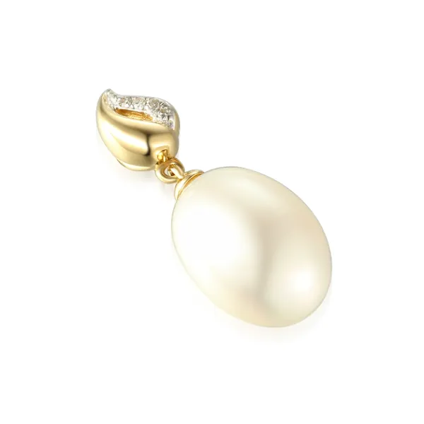 ZŁOTA ZAWIESZKA PERŁA DIAMENTY pr 585 PREZENT