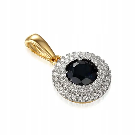 ZAWIESZKA ZŁOTA SZAFIR I DIAMENTY PRÓBA 585