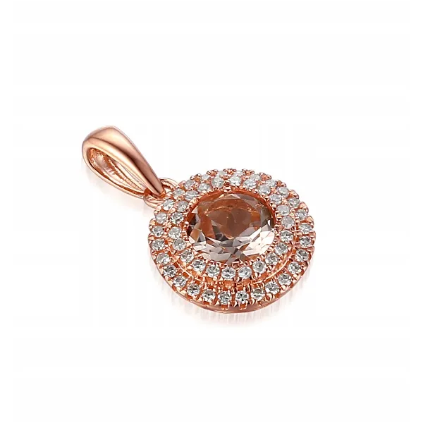 Zawieszka 585 Morganit Diamenty Różowe Złoto