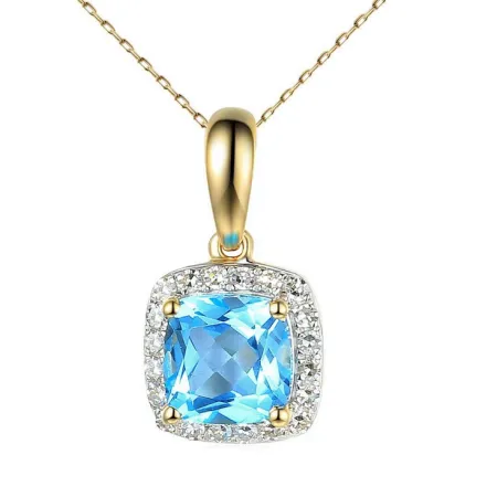 ZAWIESZKA NIEBIESKI TOPAZ I DIAMENTY pr 585
