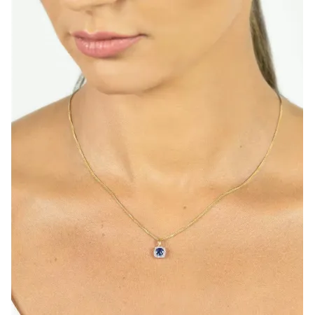 ZŁOTA 585 ZAWIESZKA TANZANIT I DIAMENTY 