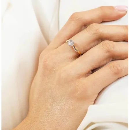 ZŁOTY PIERŚCIONEK DIAMENTY PRÓBA 585 PREZENT