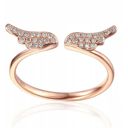 PIERŚCIONEK 585 DIAMENTY RÓŻOWE ZŁOTO PREZENT