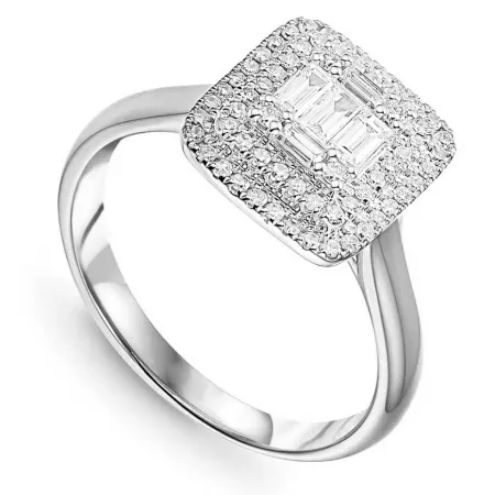 ZŁOTY 585 PIERŚCIONEK DIAMENTY BIAŁE ZŁOTO 