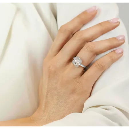 ZŁOTY 585 PIERŚCIONEK DIAMENTY BIAŁE ZŁOTO 