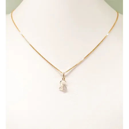 ZŁOTA ZAWIESZKA 585 LITERKA S z CYRKONIĄ 