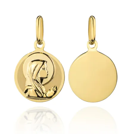 Złoty Medalik 585 Matka Boska Modląca GRAWER