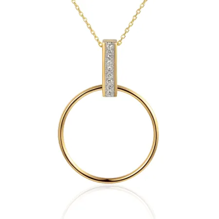 ZŁOTY NASZYJNIK KOŁO DIAMENTY PRÓBA 585