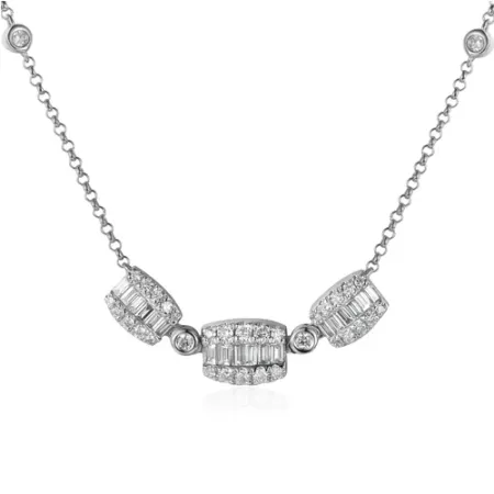 Naszyjnik 585 Białe Złoto z Diamentami na Prezent 