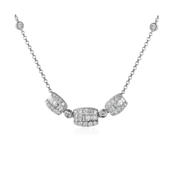 Naszyjnik 585 Białe Złoto z Diamentami na Prezent 