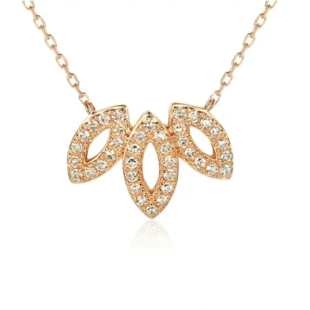 Naszyjnik w Różowym Złocie Diamenty Próba 585