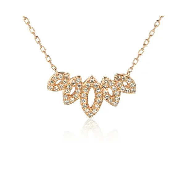 Modny 14K Naszyjnik Diamenty Różowe Złoto