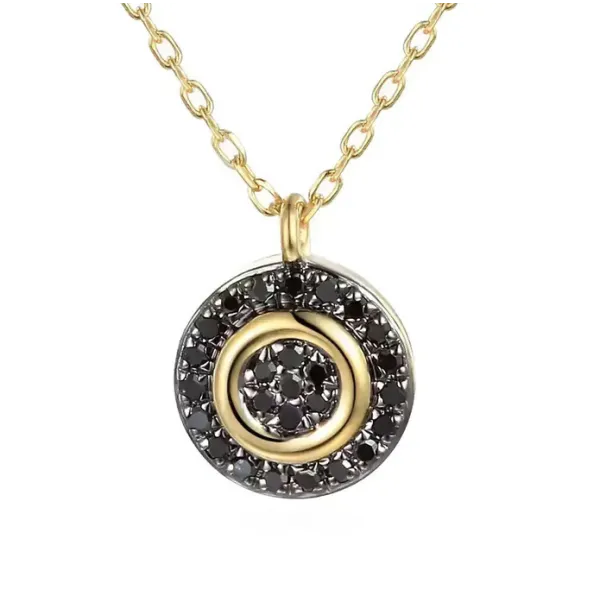 ZŁOTY NASZYJNIK CZARNE DIAMENTY PRÓBA 585