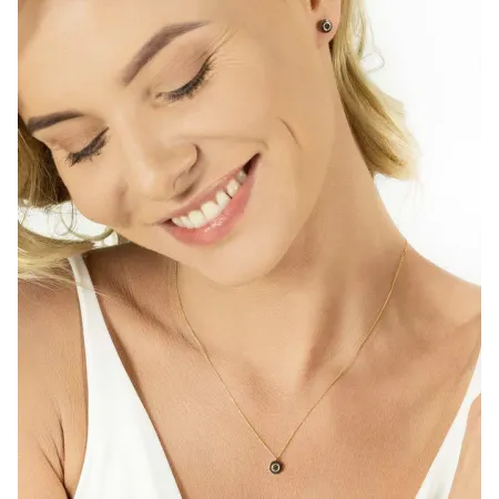 ZŁOTY NASZYJNIK CZARNE DIAMENTY PRÓBA 585