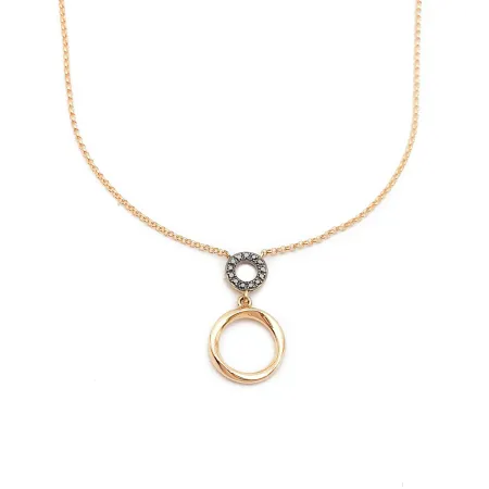 Modny Naszyjnik Złoty Celebrytka Czarne Diamenty 