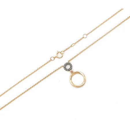 Modny Naszyjnik Złoty Celebrytka Czarne Diamenty 