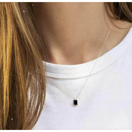 Naszyjnik Złoty Celebrytka z Agatem i Diamentem