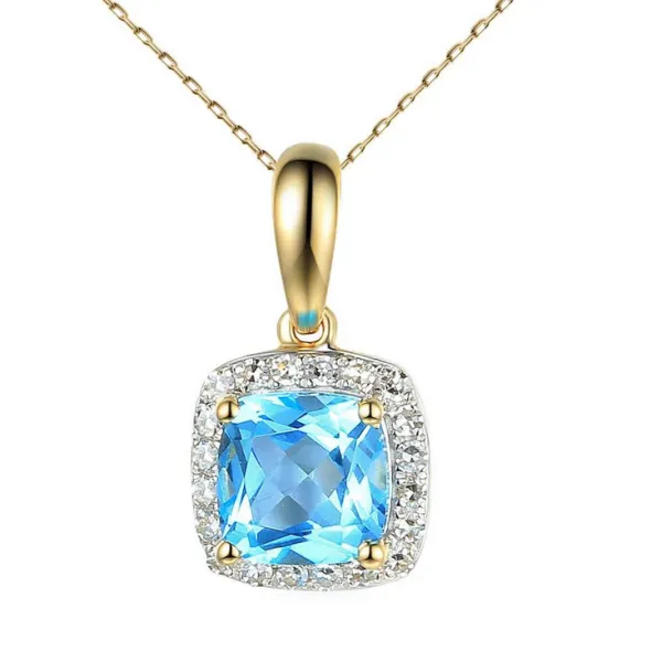 ZAWIESZKA NIEBIESKI TOPAZ I DIAMENTY pr 585
